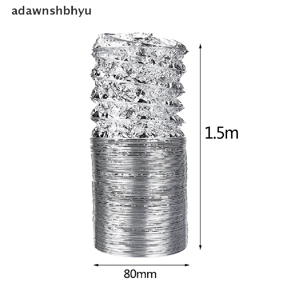 Adawnshbhyu 3.1Inch Flex Air Aluminium Foil Ducting Dryer Vent Hose Untuk Ventilasi 1.5M