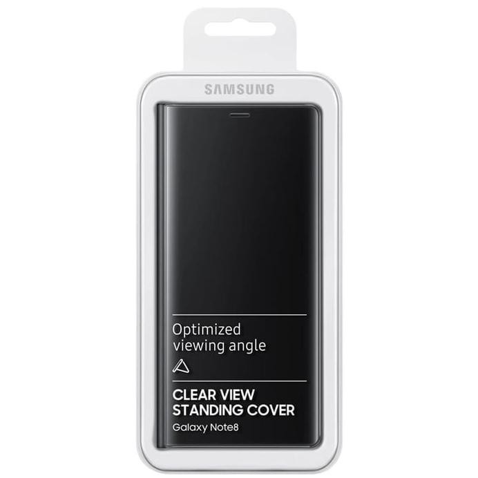 New Samsung Galaxy Note 8 Case Clear View Stand Cover Flipcover Ori Ic - Hitam Move To Mymisi