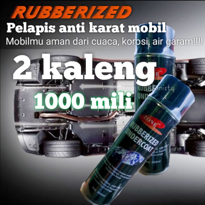 Rubberized 2 kaleng Pelapis anti karat kolong mobil atap rumah pager