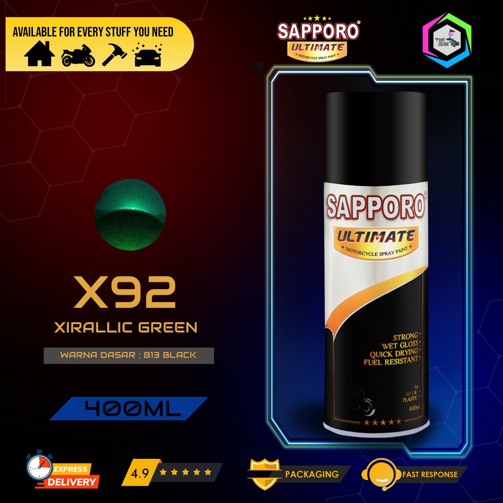 SAPPORO ULTIMATE Metallic Colour Cat Semprot - X92 Xirallic Green