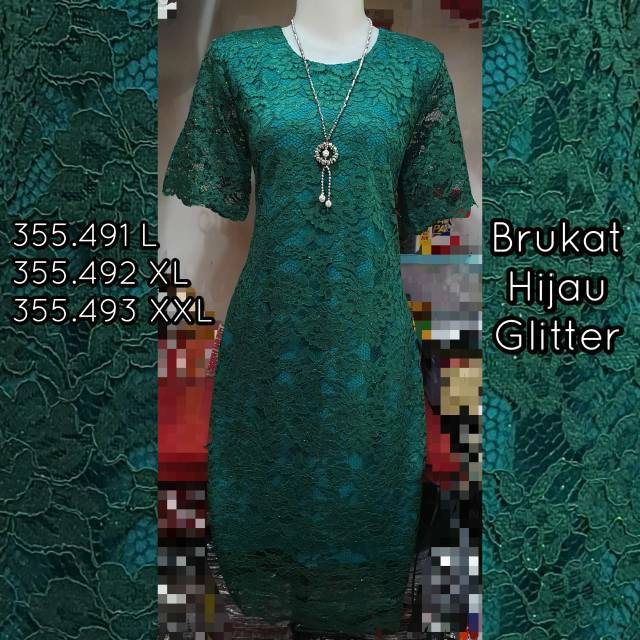 Dres brokat Glitter hijau