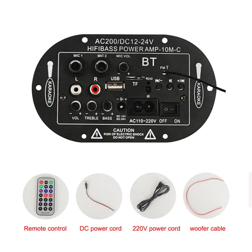 TaffSTUDIO Amplifier Board Audio Bluetooth USB FM Radio TF Player Subwoofer DIY 35W - D30K - Black