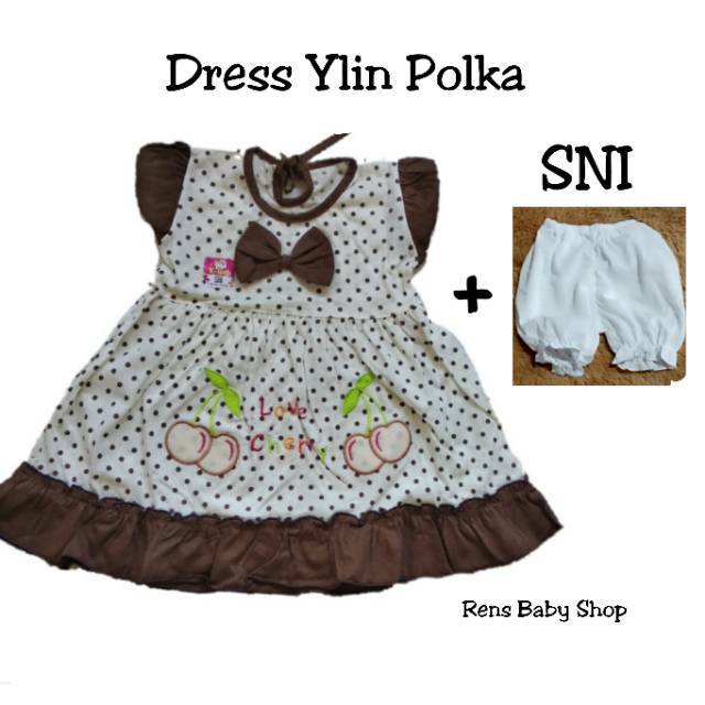 SNI Dress baju rok celana pita polkadot anak bayi Ylin