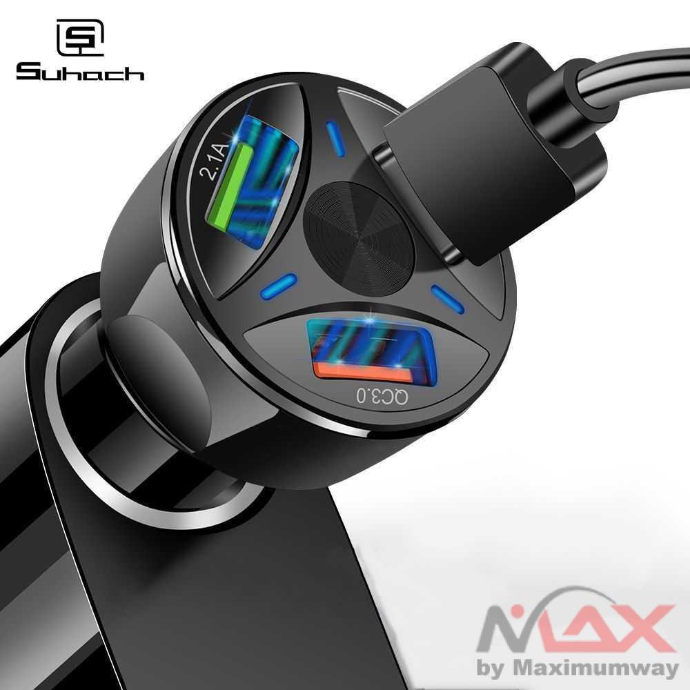 Car Charger Mobil USB 3 Port 2.1A QC3.0 carger mobil USB fast charging aksesoris HP smartphone