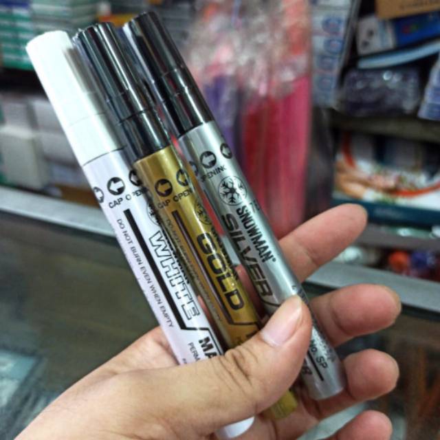 

Spidol Snowman GP 12 Silver / Gold/ white paint marker permanent