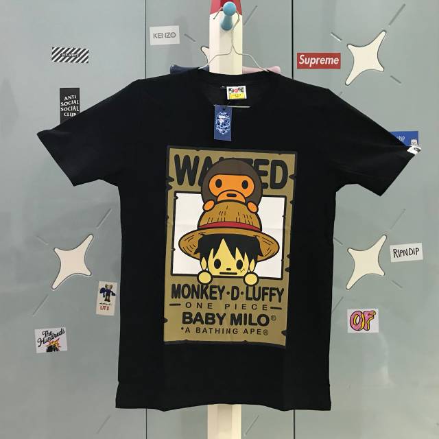 Baju Kaos T-Shirt Bape x One Piece
