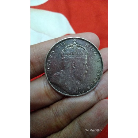 Koin Perak Edward VII One Dollar 1909