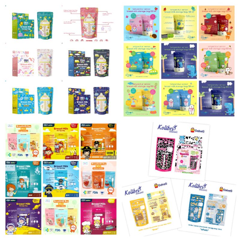 ECER per pcs motif baru Kantong asi bayi // asip // baby GEA crown 120ml
