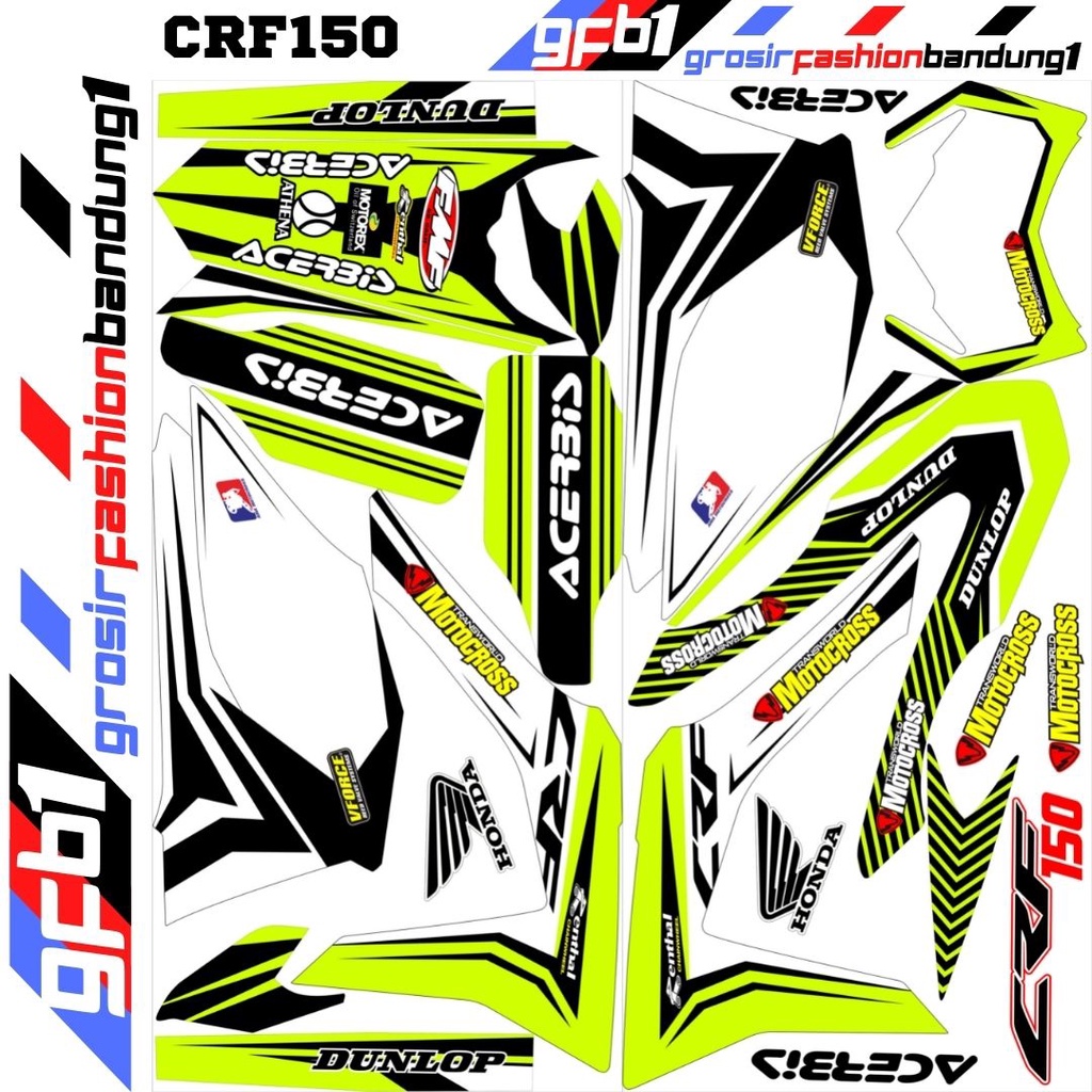 Decal Motor cross Trail Adventure CRF 150 Variasi Dunlop