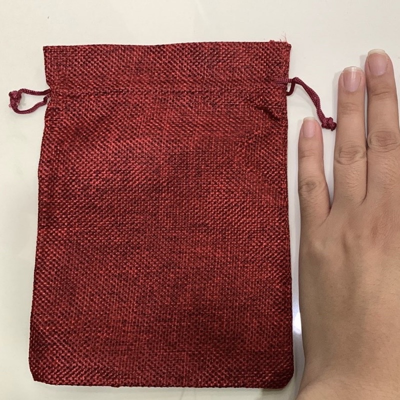 160pcs kantong serut souvenir bahan kain goni 13x18