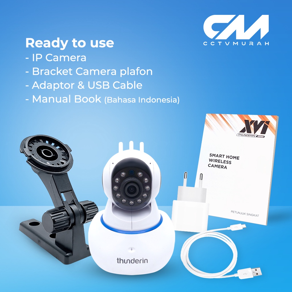 CCTV 3 Antena Wireless Smart Camera HD 1080P 2 MP Auto Tracking BISA KOMUNIKASI DUA ARAH Camera APLIKASI YOOSEE