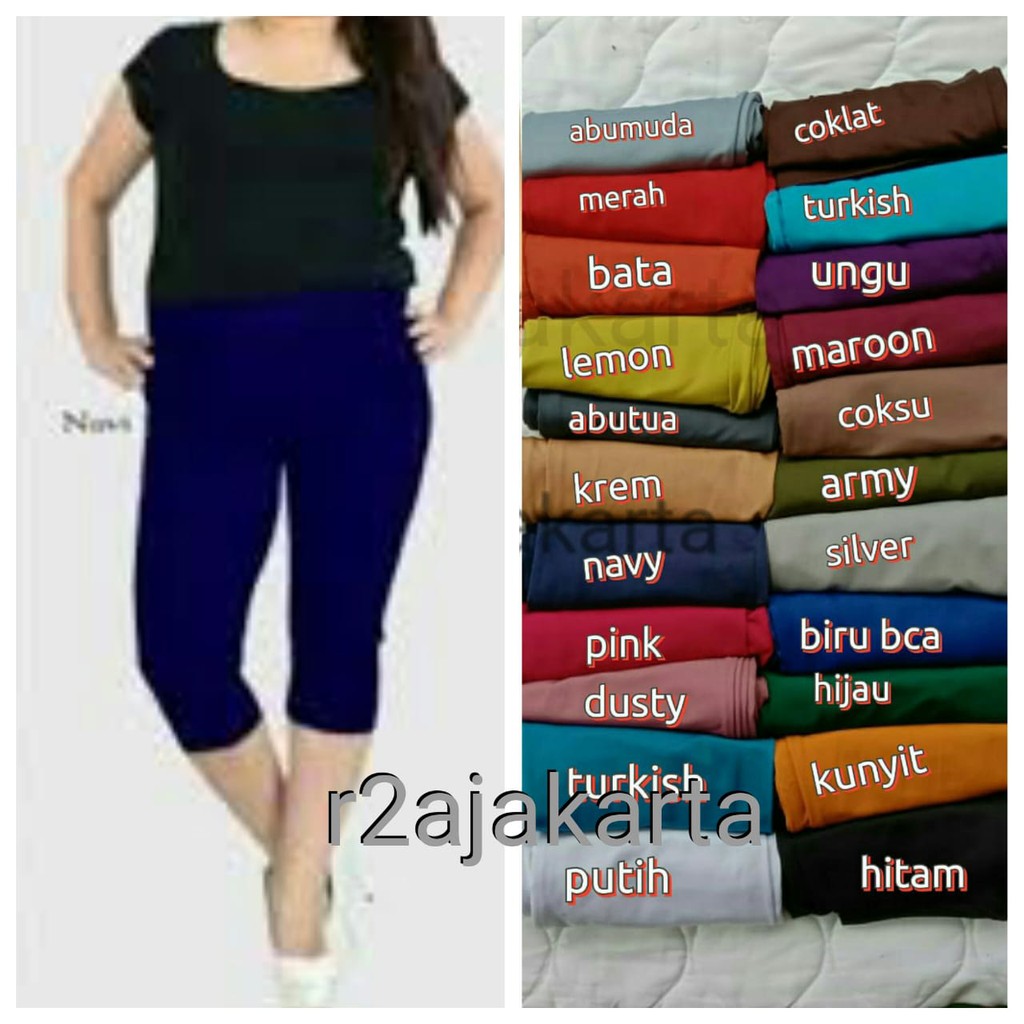 Celana Legging 7/8 jersey SPANDEX tebal r2ajakarta legging polos