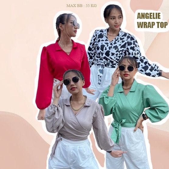 HujushiFashion - Angelie Wrap Top / Angel Wrap Top / Loly Top Basic / Kalea wrap top / desita crop w