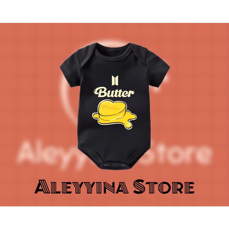 Jumper Bayi Kaos baju baby kids pendek BTS BT21 BUTTER KPOP tulisan usia 0 1 3 4 5 6 7 8 9 10 11 12 