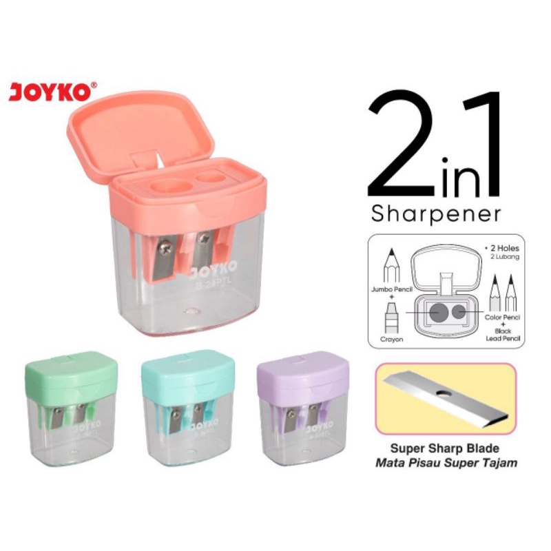 

Rautan Serutan Pensil JOYKO 2 Lubang Sharpener B 24