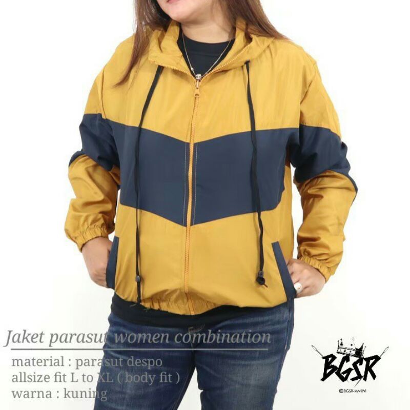 JAKET PARASUT WANITA HOODIE OLAHRAGA JOGGING LARI WATERPROOF