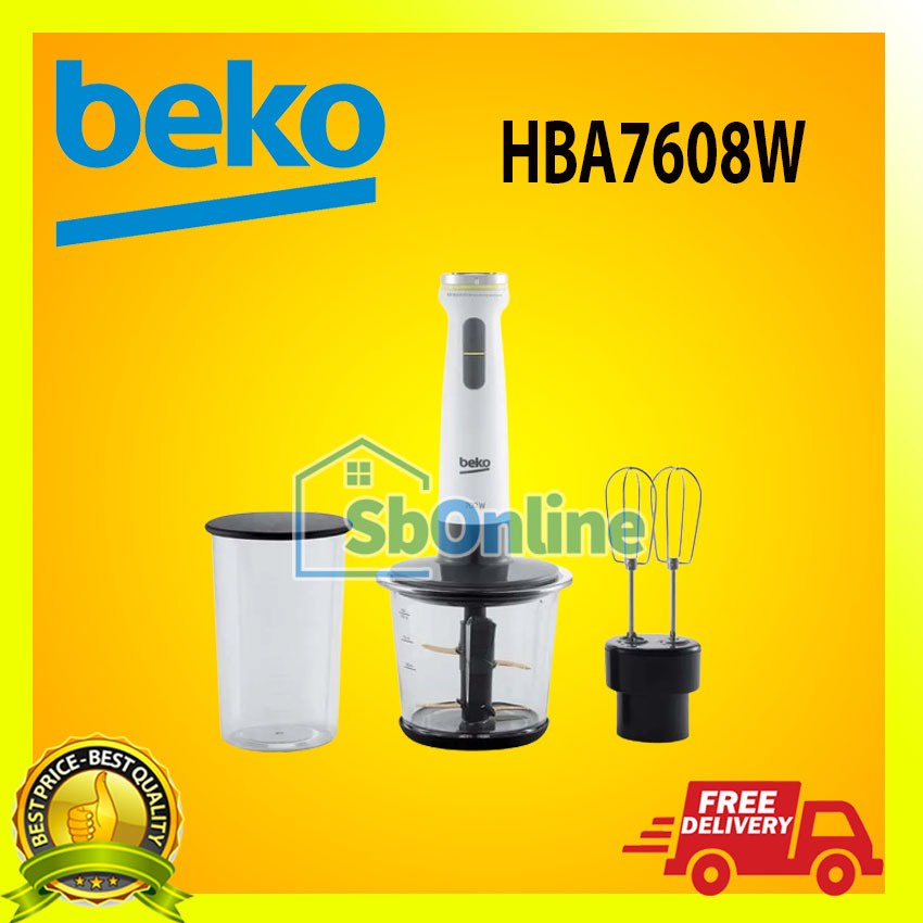 Hand Blender Mixer Chopper Beko 3 in 1 HBA7608W 1000ML