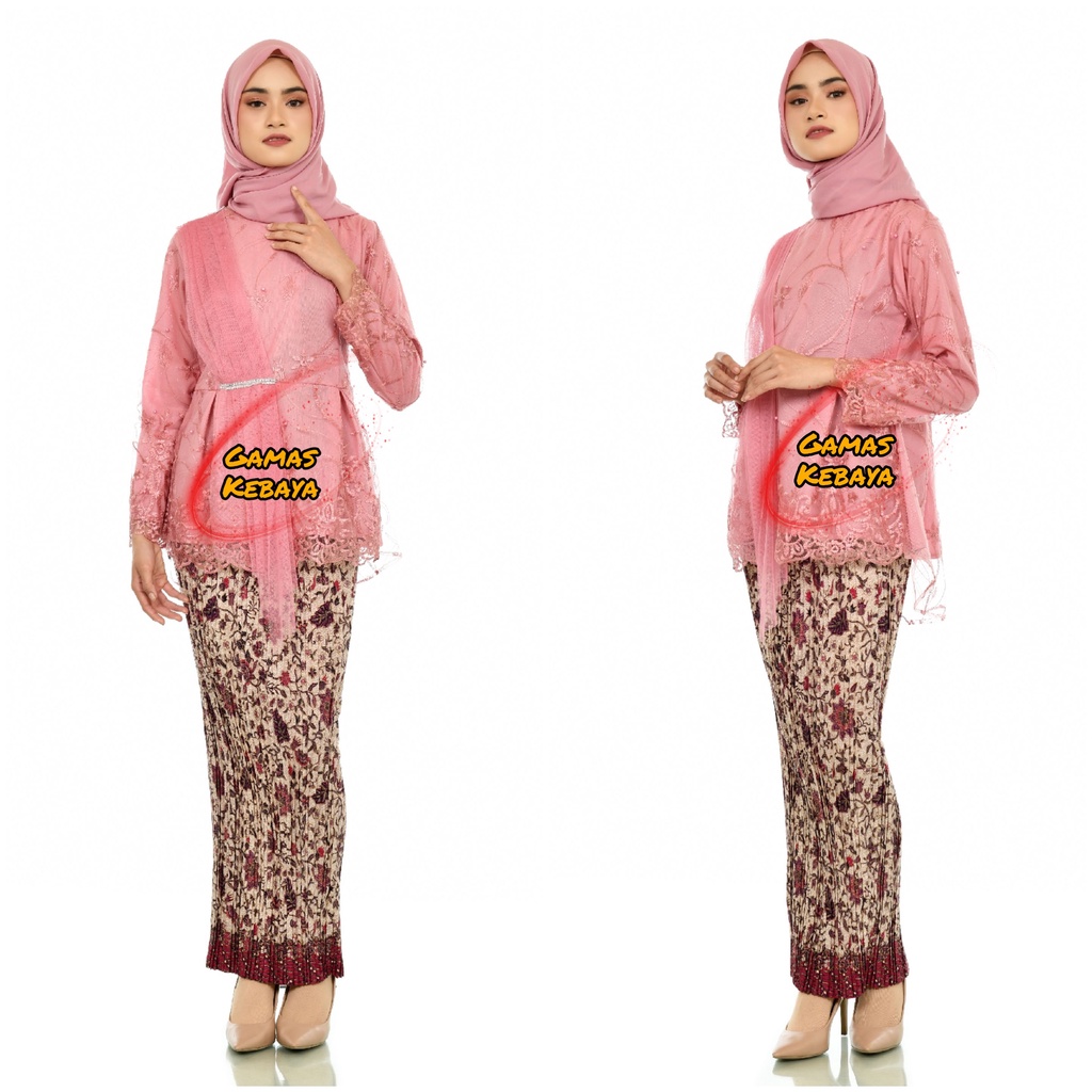 (REALPICT) SETELAN BLOUSE AMALIA SELENDANG MODERN ~ KEBAYA AURORA SELENDANG TILLE ~ SETELAN KEBAYA MODERN ~ KEBAYA AKAD /ATASAN KEBAYA TUNIK / TUNIK TULLE / KEBAYA MODERN AURORA SELENDANG