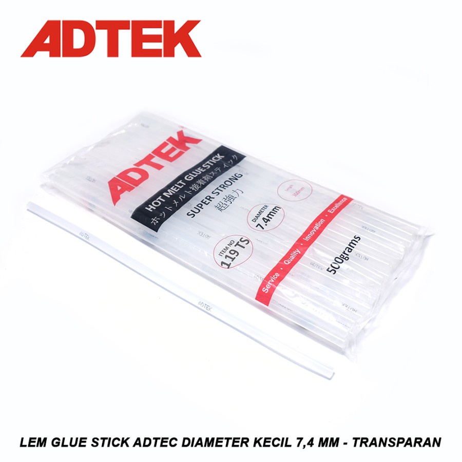 Lem Glue Stick ADTEK Diameter Kecil 7,4 mm - Transparan