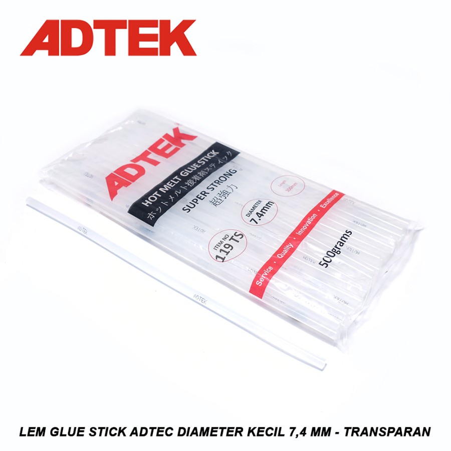 Lem Glue Stick ADTEK Diameter Kecil 7,4 mm - Transparan