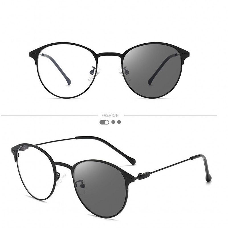 Kacamata Photochromic Semi Rimless Anti Blue Light Berubah Warna Untuk Pria