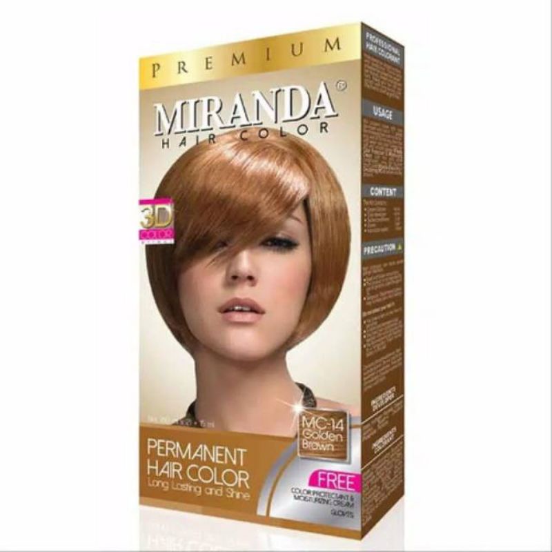 cat pewarna rambut coklat / Premium Miranda Hair Color Golden Brown 3D ( MC-14 )