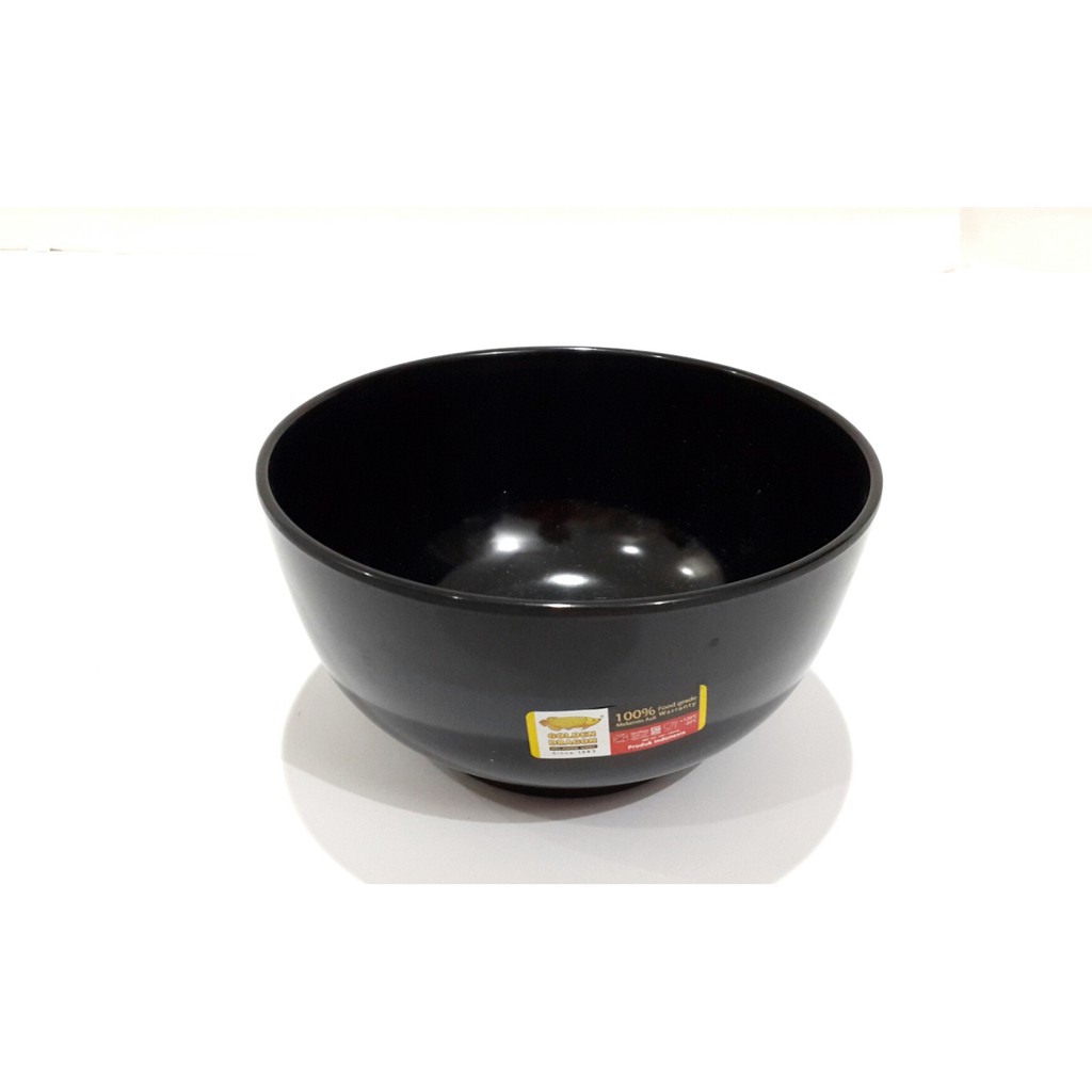 mangkok soto W0806 Mangkok Kaki 6 inc HITAM Golden Dragon - mangkok baso - mangkok mie