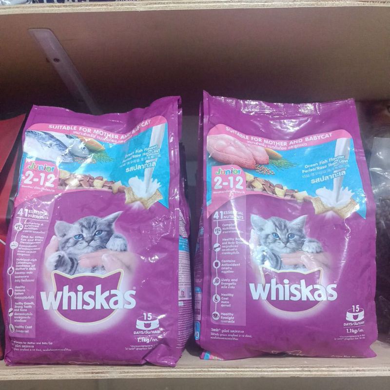MAKANAN KUCING KITTEN MOTHER AND BABY WHISKAS 1,1 KG
