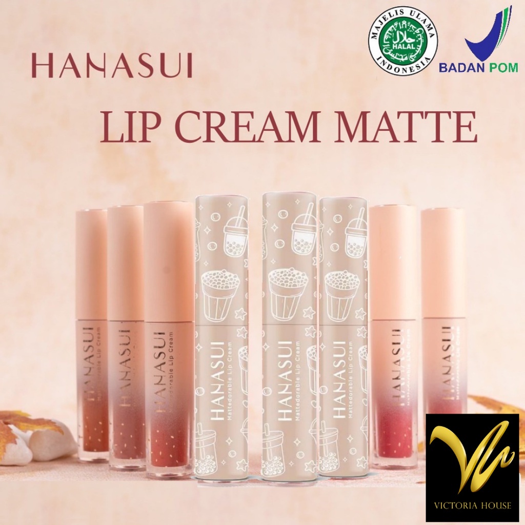 HANASUI BPOM BOBA Mattedorable Lip Cream Tintdorable Lip Tint  Lip Stain dual function bibir (VICTORIA)