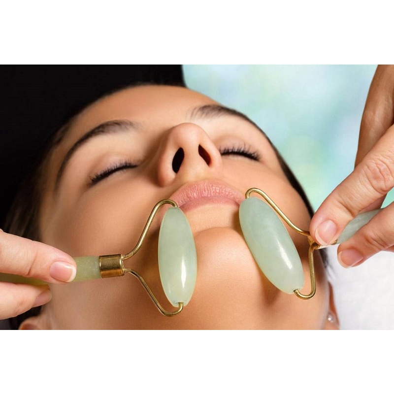 ALAT PIJAT MUKA WAJAH JADE ROLLER MASSAGER LA014G3 FACIAL MASSAGE BATU GIOK STONE PENGENCANG TERAPI