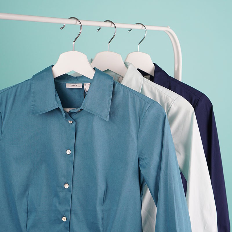 Kemeja Wanita- Long Slevee Curved Hem Motif Polos [ASL 13]-4