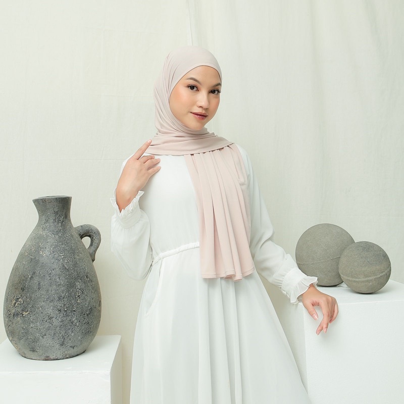 zulfa pashminah hijab instant / jilbab-Khaki