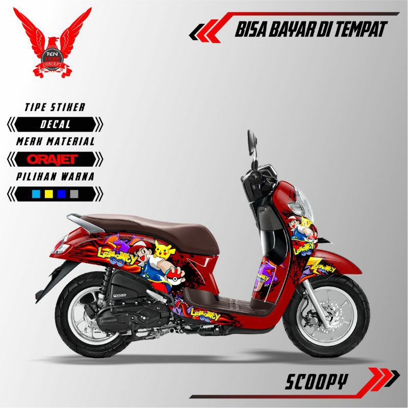 Jual Decal Sticker Scoopy Full Body Stiker Scoopy Stiker Motor Scoopy