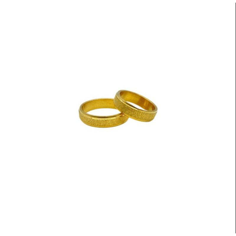 Cincin Titanium Polos Gold Ukir Pasir N06042104