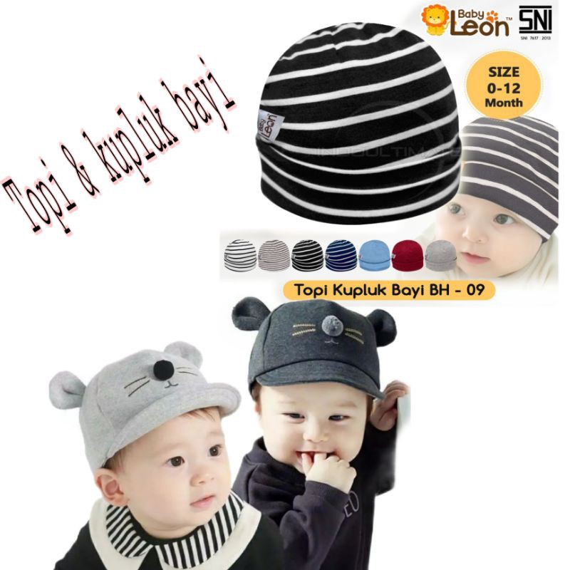 Topi bayi laki laki perempuan motif kucing,Topi anak batita-2