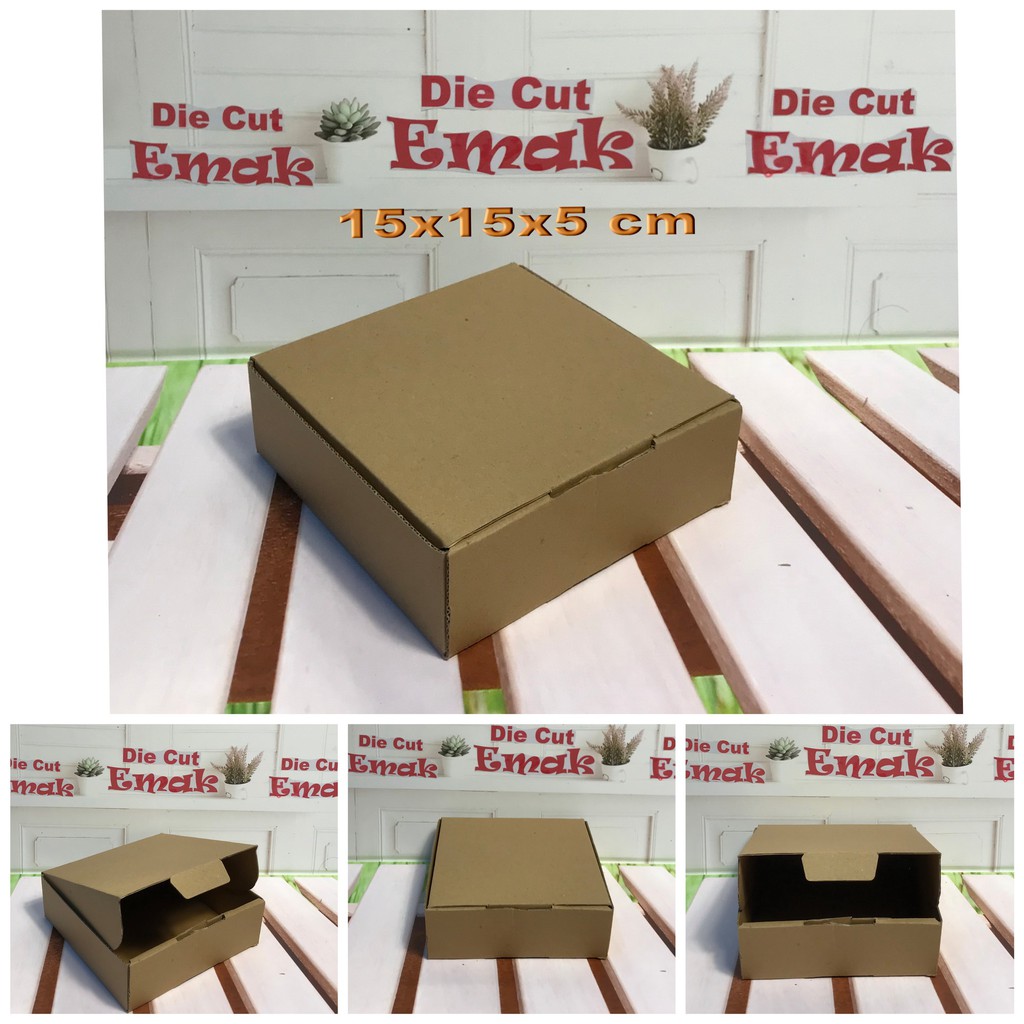 

kardus uk.15x15x5 cm kotak box karton Die Cut