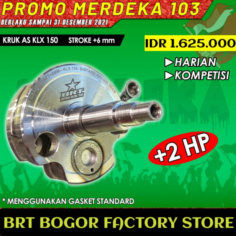 Setang seher bandul brt klx kruk as stroke brt klx 150 stang seher klx 150 brt setang piston klx 150