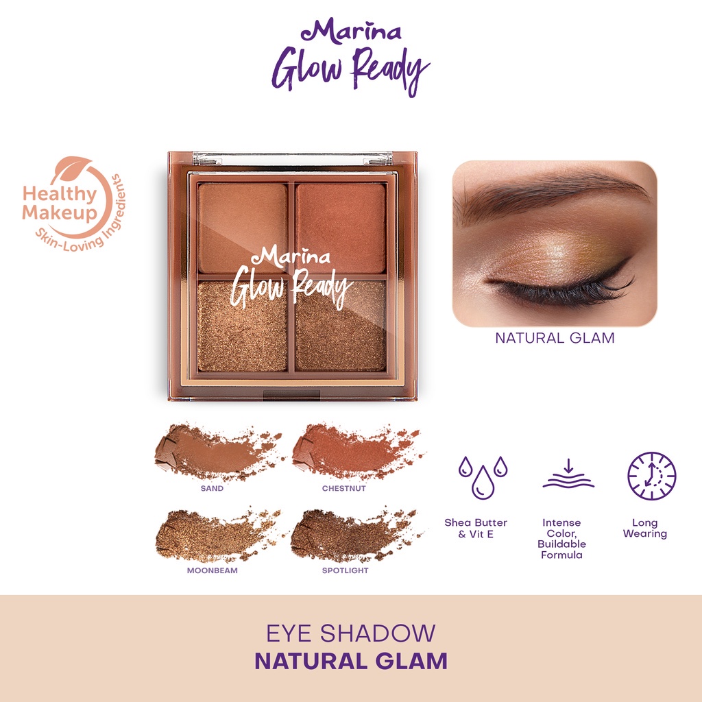 ⭐BAGUS⭐ MARINA GLOW READY Eyeshadow Pallete | Make Up Mata Compact