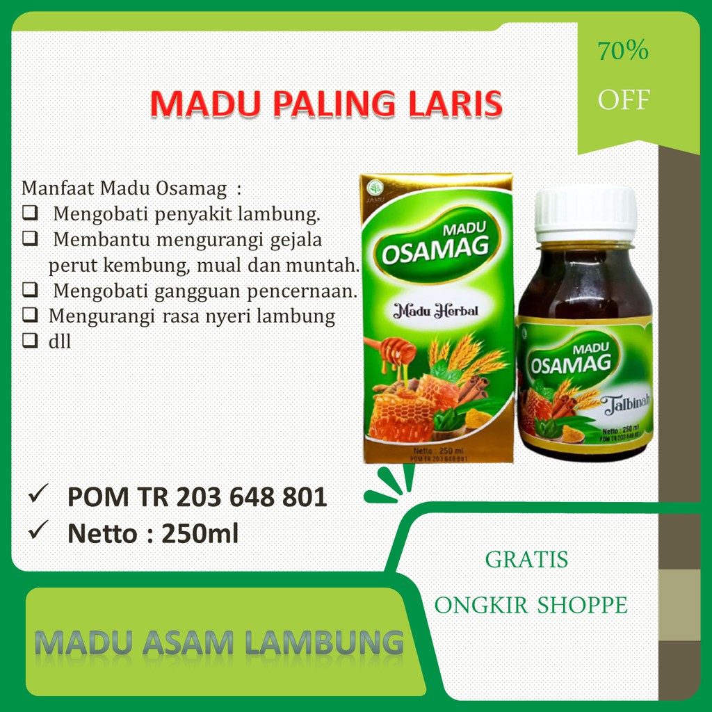 OSAMAG Madu Maag Kronis Obat Asam Lambung Gerd Tukak Lambung 100% Original Herbal Lambung