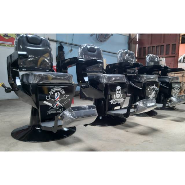 [Ready Stok] KURSI BARBERSHOP / KURSI PANGKAS RAMBUT  [Variasi : LOGO BARBERSHOP]