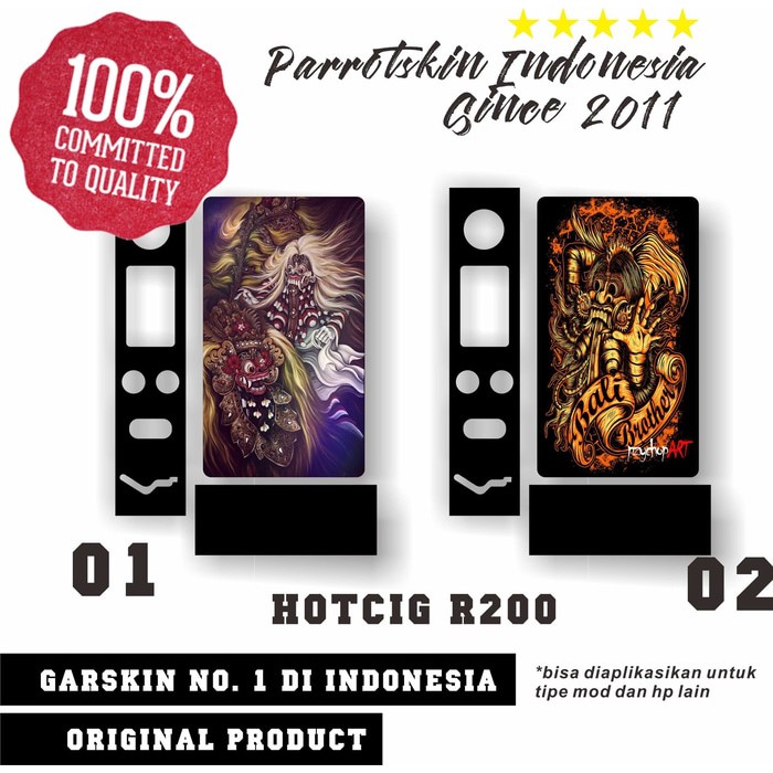 Garskin Premium Hotcig box R200 reog.  Bisa CUstom Gambar