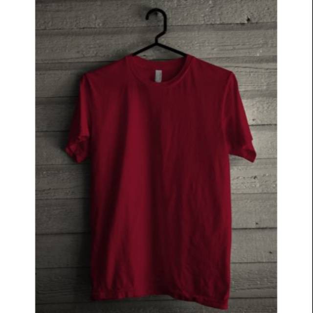 KAOS POLOS PREMIUM 100% COTTON COMBED 24S WARNA MERAH MAROON | Shopee