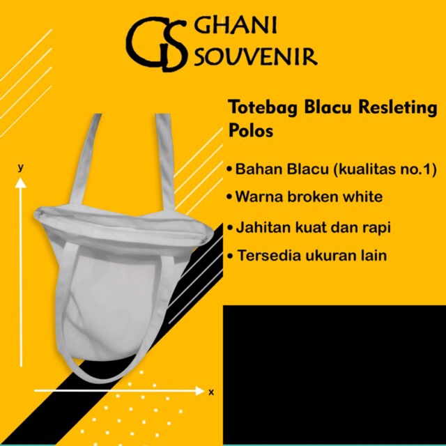 

Totebag Resleting Tebal Blacu Putih Polos Tas Souvenir Ultah Pernikahan Hajatan Goodiebag Hadiah