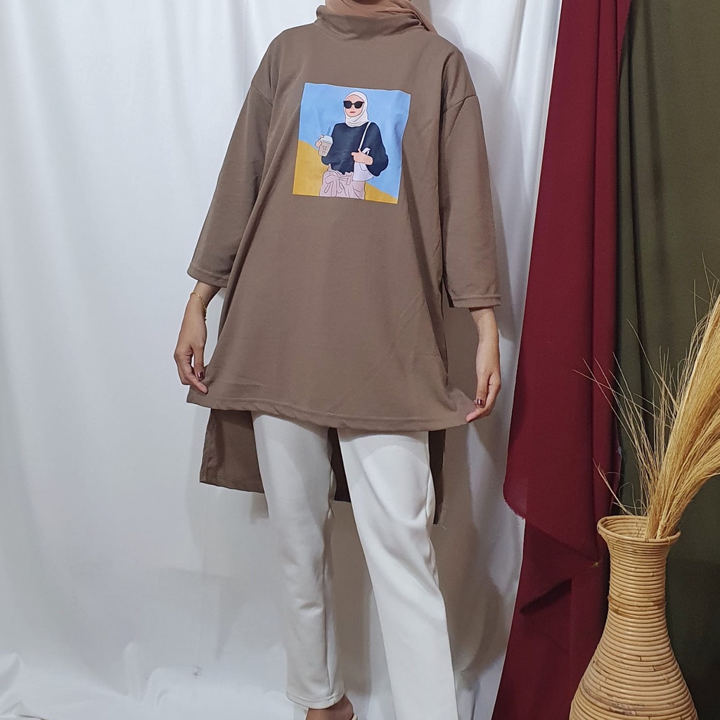 Dailythings Tunik Oversize Brisa Viral Ukuran Fit L sampai XXL Ld 114cm Panjang 76cm