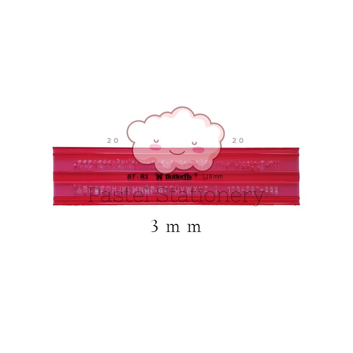 

Mal Huruf 3mm - Penggaris Sablon - Penggaris Huruf Butterfly BT-R3