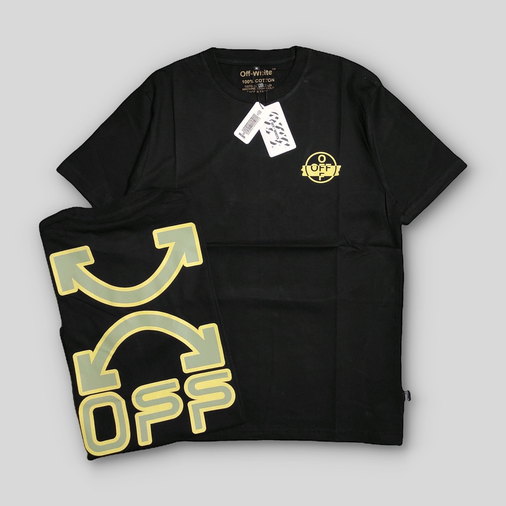 ( COD ) KAOS OFF WHITE BAHAN KATUN COMBAD 24S TEBAL BAJU DISTRO PRIA ORIGINAL ATASAN WANITA UNISEX C