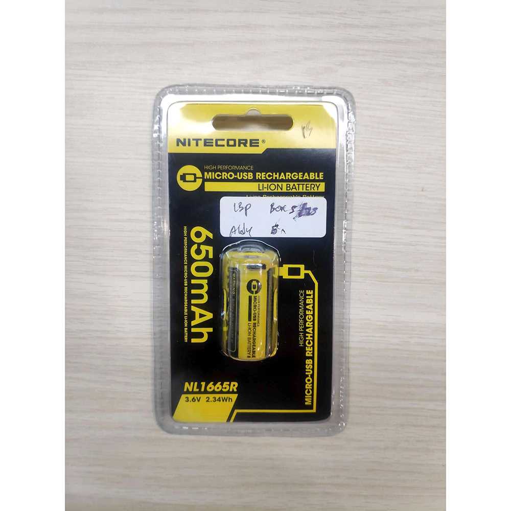 IDN TOOLS - NITECORE 16340 Micro USB Rechargeable Li-ion Battery 650mAh - NL1665R