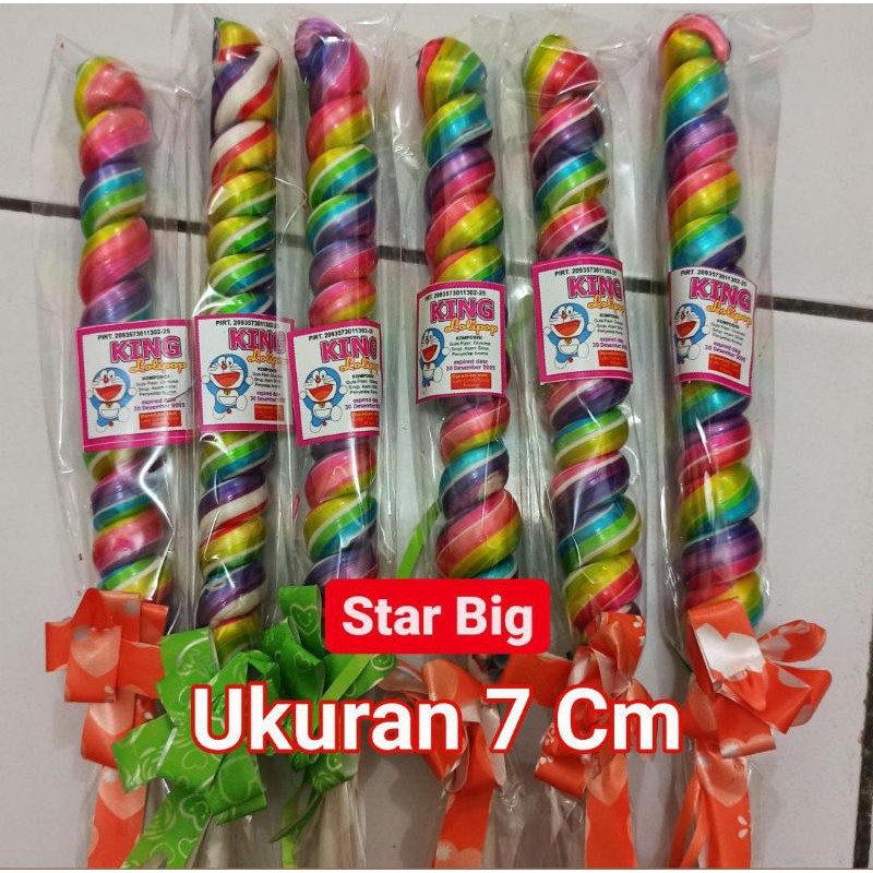 

Permen Lolipop King 7 Cm Bentuk Spiral Ulir Warna Pelangi