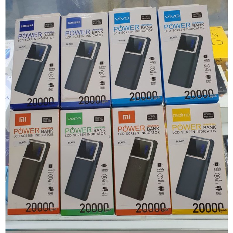 Powerbank Digital 20000 Mah Dual Port / Lcd Screen Indicator