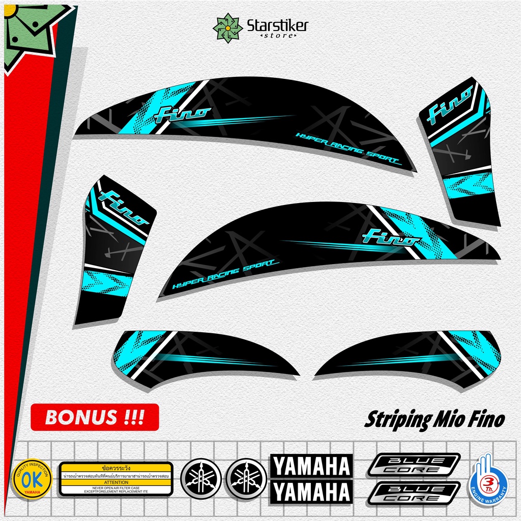 STRIPING YAMAHA MIO FINO / KARBU / STIKER / STICKER / SETIKER MOTOR FINO / YAMAHA / VARIASI STICKER 